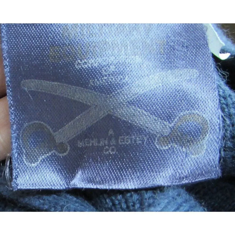 MEN'S size 46 R MILITARY EQUIP MEHLIN & ESTEY NAVY BLUE SWEATER ELBOW PATCHES